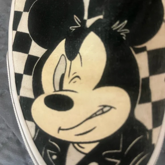 Vans DISNEY Checkered Slip-On Shoes Mickie & Minnie Worn HTF - Picture 3 of 10
